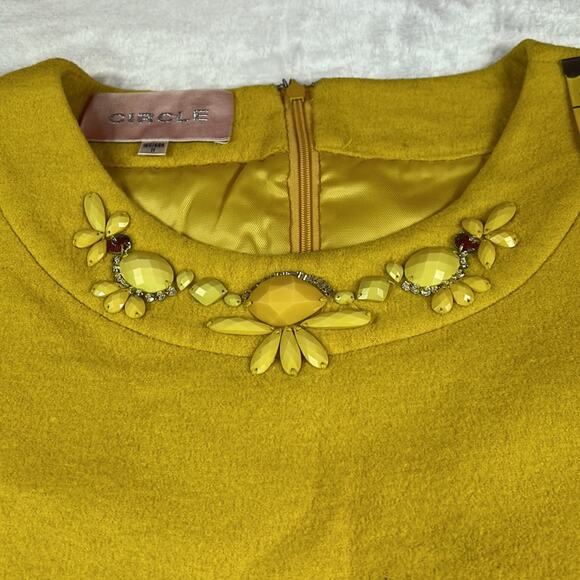 Circle mod stylemustard yellow shift dress, size 165/88a or small - Picture 4 of 13